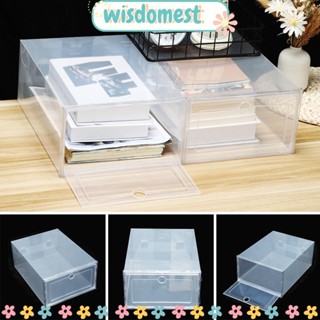 Wisdomest กล่องใส แบบหนา สําหรับเก็บรองเท้า 1 2 4 ชิ้น