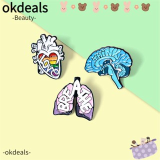 Okdeals เข็มกลัดเคลือบ รูปถุงน้ํามันหยด เครื่องประดับ สําหรับเสื้อผ้า คอปก สมอง ปอด