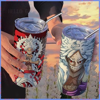 🥤สินค้าแอนิเมชั่น Limited Cartoon Cup🥤กระติกน้ําร้อน ลายการ์ตูนอนิเมะ One Piece Nika พร้อมหลอดดูด แบบพกพา คุณภาพสูง สําหรับนักเรียน