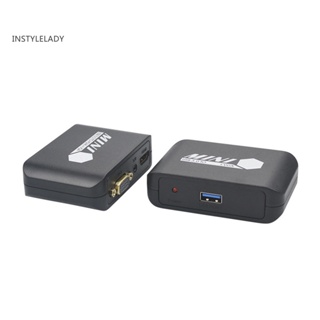 Instylelady อะแดปเตอร์แปลงวิดีโอ 1080P USB30 เป็น HDMI VGA สําหรับแล็ปท็อป คอมพิวเตอร์