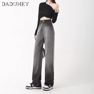 DaDuHey🎈 Womens Retro Stitching Straight Jeans plus Size Summer Pants Plump Girls High Waist Slim Fashion Pants