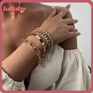 Lullaby สร้อยข้อมือ หลายชั้น ประดับพลอยเทียม สีทอง สีเงิน เครื่องประดับ สําหรับผู้หญิง 2023