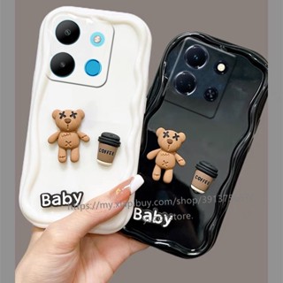 Phone Case Infinix Note 30 Pro Note 12 Pro G96 Smart 7 HD 4G 5G พร้อมส่ง เคสโทรศัพท์มือถือแบบนิ่ม กันกระแทก ลายหมีกาแฟ สามมิติ สําหรับ