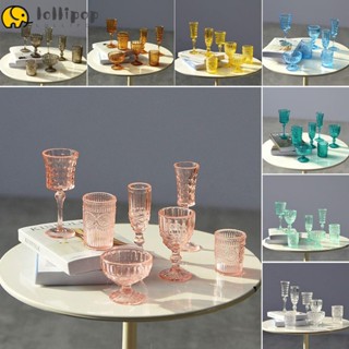 Lollipo1 แก้วไวน์จิ๋ว สเกล 1/6 หลากสี สําหรับบ้านตุ๊กตา 7 ชิ้น