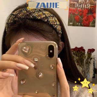 Zaijie24 ที่คาดผม ผ้าทวีต สไตล์โบฮีเมียนวินเทจ เหมาะกับฤดูใบไม้ร่วง ฤดูหนาว ล้างหน้า สําหรับผู้หญิง