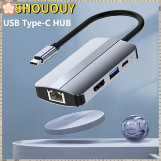 Shououy 6 in 1 ฮับแยกสายชาร์จ USB Type-C PD USB 3.0 4K HDMI สําหรับแล็ปท็อป PC