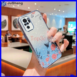 Jusheng เคสโทรศัพท์มือถือ ลายผีเสื้อกระพริบ สําหรับ Redmi Note 10 Redmi Note 10s MMHY