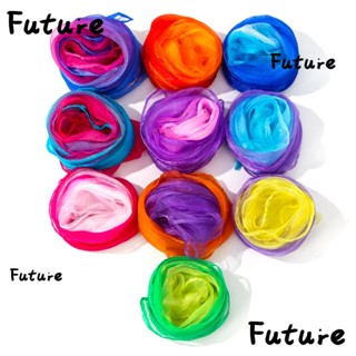 Future ผ้าพันคอ ไล่โทนสี สีแดง สีพื้น จังหวะดนตรี สําหรับเด็ก เต้นรํา