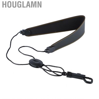 Houglamn Saxophone Strap Portable Secure Fixing Versatile Leather Heavy Duty Hook Clarinet Neck for Performance