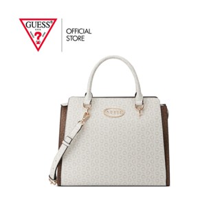 GUESS กระเป๋าถือ รุ่น AG885606 BERRITT SATCHEL สีขาว