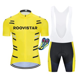 Roovistar ชุดเอี๊ยมกางเกงขาสั้น ระบายอากาศ พร้อมแผ่นเจล 20D สําหรับปั่นจักรยาน