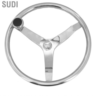 Sudi Steering Wheel 316 Stainless Steel Weather Resistant Boat with 5/8in ‑18 Nut Turning Knob for Yacht