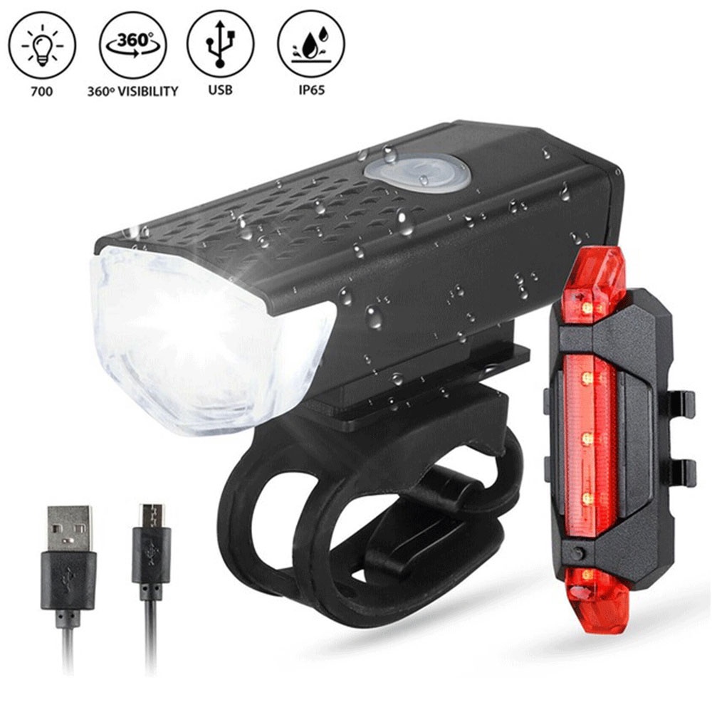 USB rechargeable bicycle light accessories mountain bike bicycle front and rear tail light riding wa