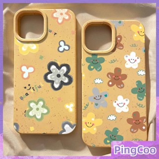 Pingcoo - เข้ากันได้สำหรับ เคส iphone 11 เคสไอโฟน เคสไอโฟน11  เป็นมิตรกับสิ่งแวดล้อมเคสสีเหลืองนุ่มป้องกันการกระแทกดอกไม้สีเรียบง่ายเข้ากันได้กับ iPhone 14 PRO MAX 13 PRO MAX 12 PRO MAX XR XS 7Plus 8 PLUS