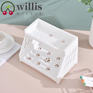 Willis ชั้นวางของพลาสติก แบบสองชั้น ประหยัดพื้นที่ อเนกประสงค์ ถอดออกได้ สีขาว สําหรับห้องน้ํา