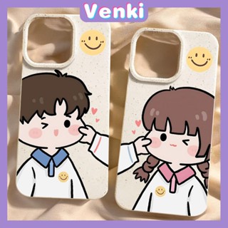 VENKI - เข้ากันได้สำหรับ เคสไอโฟน เคสไอโฟน11 เคส iphone 11 กรณีเป็นมิตรกับสิ่งแวดล้อมย่อยสลายได้สีขาวเคสกันกระแทกน่ารักคู่มีความสุข Pinch Face เข้ากันได้กับ iPhone 15 14 PRO MAX 13 PRO MAX 12 PRO MAX XR XS 7