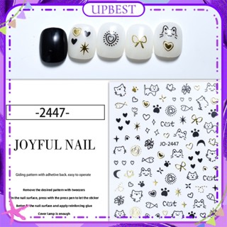 ♕ Nail Art Sweet Cool สติ๊กเกอร์ติดเล็บลูกแมวไร้เดียงสาน่ารักสไตล์กราฟฟิตีลูกแมวพุดเดิ้ลกระต่ายกาวสติ๊กเกอร์เล็บอุปกรณ์แต่งเล็บเครื่องมือสำหรับร้านเล็บ 12 แบบ UPBEST