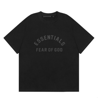 เสื้อยืดลําลอง แขนสั้น คอกลม พิมพ์ลายโลโก้ High Street ESSENTIALS FEAR OF GOD แฟชั่นสําหรับสตรี