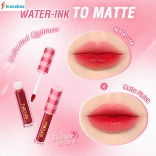 เสื้อสีชมพูน่ารัก Trend Design สีน้ำ Matte ลิปสติกนุ่มไม่เหนียวเหนอะหนะ Moisturizing ICECUBES
