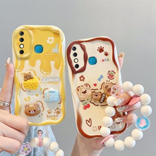 เคสโทรศัพท์มือถือ ลายตุ๊กตา 3D สีครีม สําหรับ infinix hot8