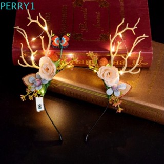 Perry ที่คาดผมเรืองแสง เครื่องประดับผม หวาน มีไฟ LED ของเล่นสําหรับเด็ก ใส่ศีรษะ ตกแต่งเทศกาล สไตล์เกาหลี เครื่องประดับผม ปาร์ตี้ ตกแต่งผม ผู้หญิง สวมผม