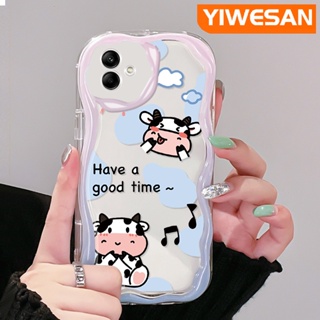 เคสมือถือ แบบนิ่ม แบบใส ลายการ์ตูนวัวน่ารัก กันกระแทก สําหรับ Samsung A04 A04E M04 F04