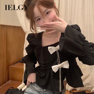 Ielgy เสื้อเชิ้ตแขนพัฟ สไตล์เกาหลี สําหรับผู้หญิง