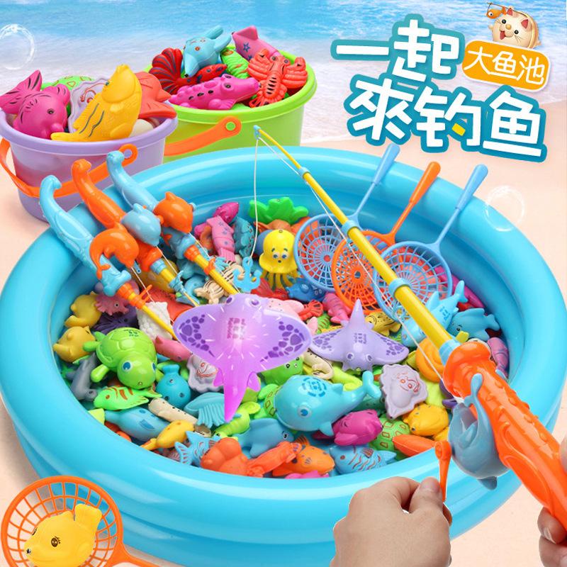 เกมตกปลา ของเล่นตกปลา ตกปลาไฟฟ้า ชุดตกปลาของเล่นเด็ก แม่เหล็ก มีเสียง Fishing Game
