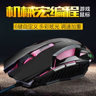 เมาส์เกมมิ่ง mouse wireless เมาส์สำหรับเล่นเกมแบบมีสายกลไกเสือดาวไล่แสงปิดเสียงคอมพิวเตอร์โน้ตบุ๊กสำหรับเล่นเกมแบบเงียบสำนักงานเดสก์ท็อปใช้ในบ้าน usb