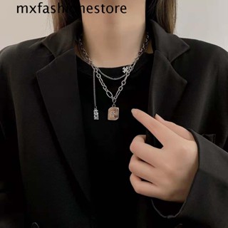 Mxfashione สร้อยคอโซ่ จี้ตัวอักษร สไตล์จีน ฮิปฮอป ของขวัญสําหรับผู้หญิง