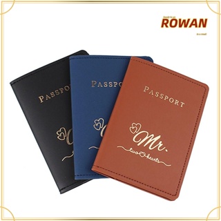 Rowans กระเป๋าใส่บัตรเครดิต หนังสือเดินทาง หนัง PU กันน้ํา แฟชั่นคู่รัก