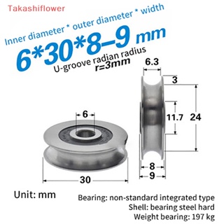 (Takashiflower) อุปกรณ์รอกล้อเลื่อน สเตนเลส ขนาด 6*30*8 มม. คุณภาพสูง สําหรับประตู หน้าต่าง บานเลื่อน