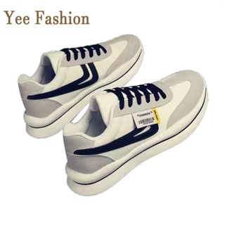 YEE Fashion  รองเท้าผ้าใบผู้ชาย รองเท้าลำลองผู้ชาย รองเท้าผ้าใบแฟชั่น สไตล์เกาหลี กีฬากลางแจ้ง ทำงานรองเท้าลำลอง สวย สบาย Unique ins XYD23902LW 37Z230910