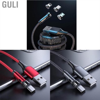 Guli Nylon 3 in 1 Type C Charging Cable 540 Degree Rotating Magnetic Data for Android Iphone