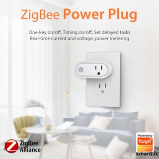 พร้อม Tuya ZigBee ปลั๊ก WiFi อัจฉริยะ 15A เต้ารับรีโมทคอนโทรลไร้สายพร้อมการตรวจสอบพลังงาน อุปกรณ์เสริมในบ้านอัจฉริยะ 15A Tuya พร้อมเกตเวย์การเชื่อมต่อฟังก์ชั่นการตรวจสอบพลังงาน