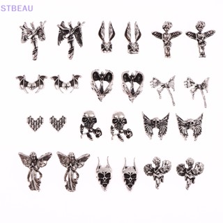 [cxSTBEAU] อุปกรณ์ตกแต่งเล็บ รูปโครงกระดูก 3D สไตล์โกธิคพังก์ 10 ชิ้น【 MME 】