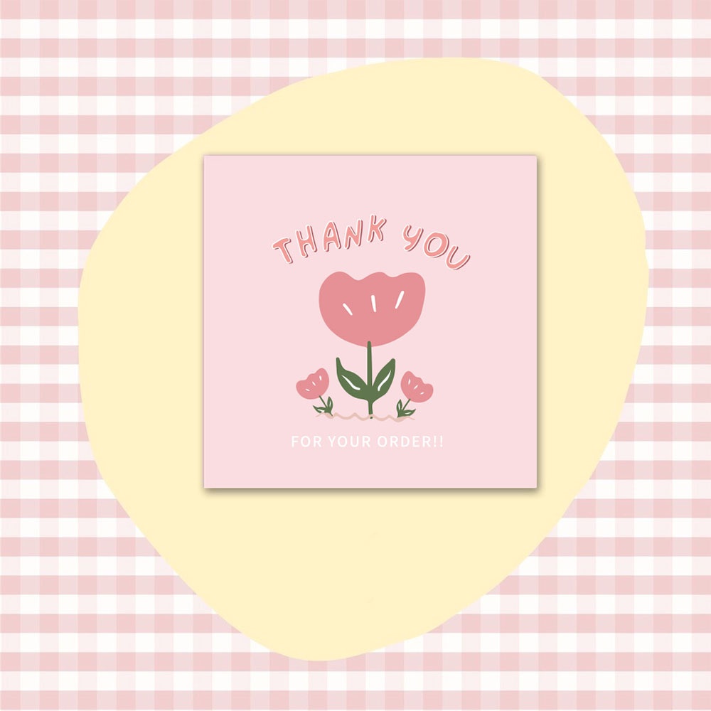 การ์ดขอบคุณสี่เหลี่ยมของขวัญบรรจุภัณฑ์ลายดอกไม้ 10 ใบ