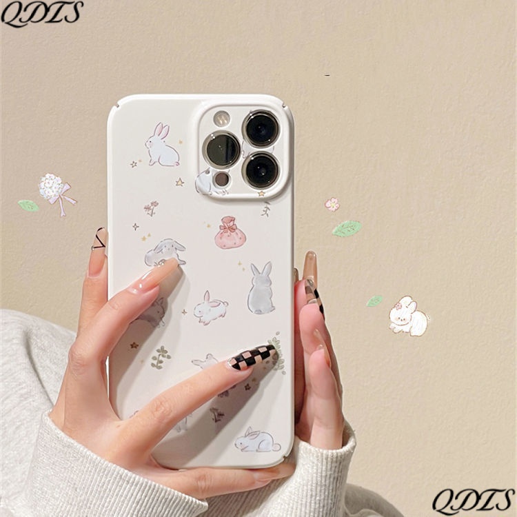 ดอกไม้น่ารักและกระต่ายรูปแบบเคสโทรศัพท์แบบยืดหยุ่นสําหรับ Iphone11/13 12 14/15/16promax 7/8plus XR 16pro