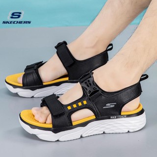 พร้อมส่ง Skechers_ MAX CUSHION รองเท้าแตะลําลอง พื้นหนา ทนต่อการเสียดสี เหมาะกับการเล่นกีฬา โยคะ สําหรับผู้ชาย