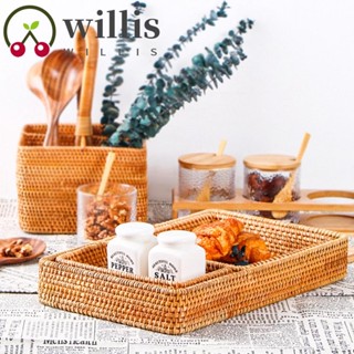 Willis ตะกร้าหวายสําหรับจัดเก็บผลไม้ขนมปังอาหารเช้าแฮนด์เมด