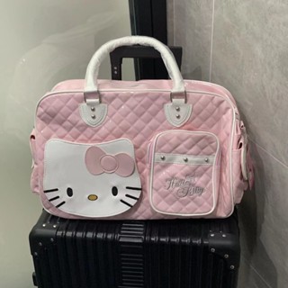 Kt กระเป๋าเดินทาง สะพายข้าง หนัง PU เคลือบเงา ลาย Hello Kitty แบบพกพา แฟชั่นสําหรับผู้หญิง