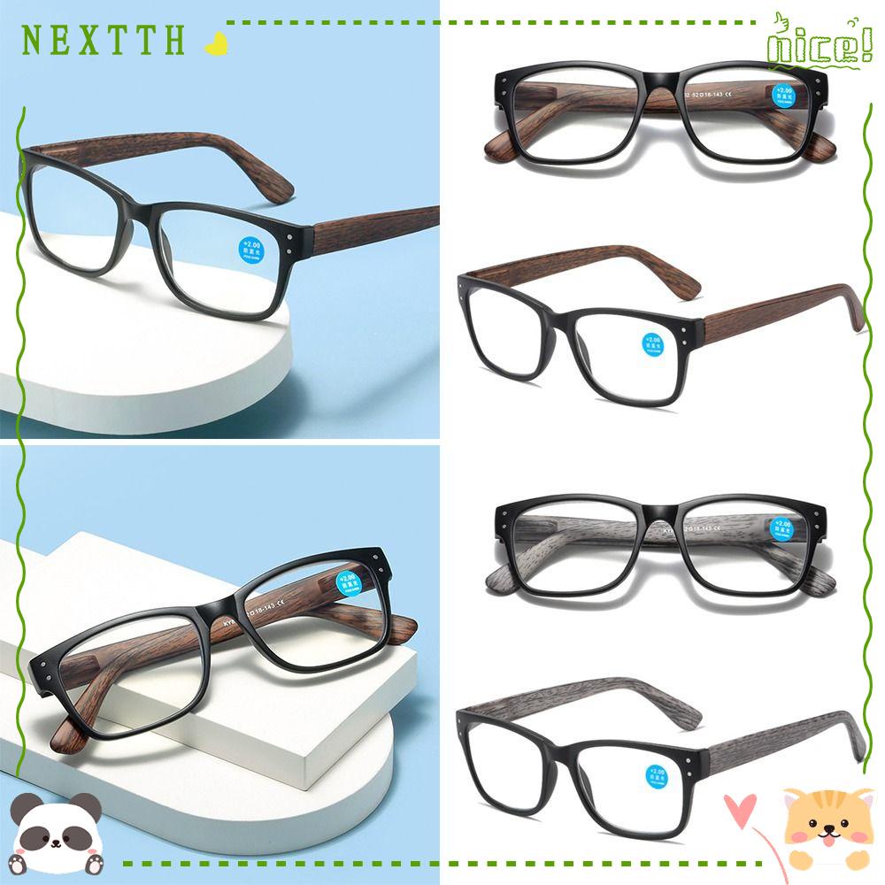 Nextth แว่นตาอ่านหนังสือ ป้องกันแสงสีฟ้า ป้องกันสายตาสั้น PC ทรงสี่เหลี่ยม เบาพิเศษ สไตล์วินเทจ สําหรับสํานักงาน