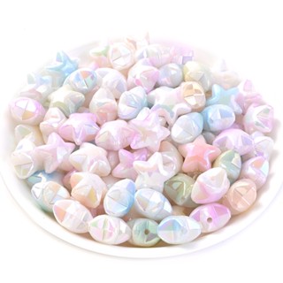 ลูกปัดอะคริลิค รูปดาวห้าแฉก ขนาด 19 มม. ไล่โทนสี สําหรับทําเ…