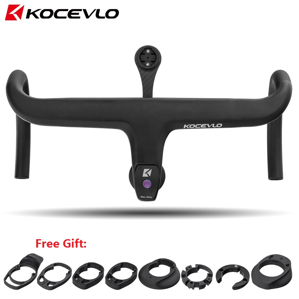 Kocevlo คาร์บอนเต็มจักรยานHandlebarแบบบูรณาการHandlebarพร้อมStemภายในสายRouting 28.6 x 360-440 มม.ชิ้นส่วนขี่จักรยาน