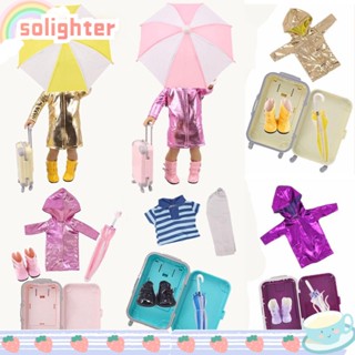 SOLIGHTER เสื้อกันฝน เหมาะกับการเดินทาง สําหรับตกแต่งบ้านตุ๊กตา จํานวน 4 ชิ้น