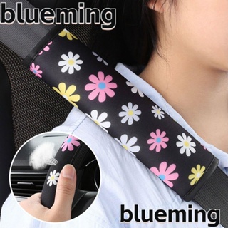 Blueming2 ปลอกหุ้มสายเข็มขัดนิรภัยรถยนต์ ลายดอกเดซี่ กันลื่น ปรับได้ ทนทาน สําหรับรถยนต์