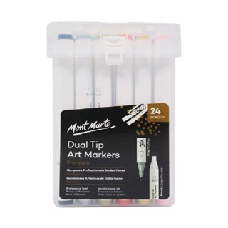 ปากกามาร์คเกอร์ 2 หัว Dual Tip 24 สี มอนมาร์ท Premium