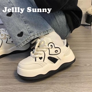  Jellly Sunny  รองเท้าผ้าใบผู้หญิง พื้นหนา ใส่สบาย สไตล์เกาหลี รองเท้าแฟชั่นผู้หญิง มีความนุ่มนวล 2023 ใหม่ FYD2390VUQ 37Z230913