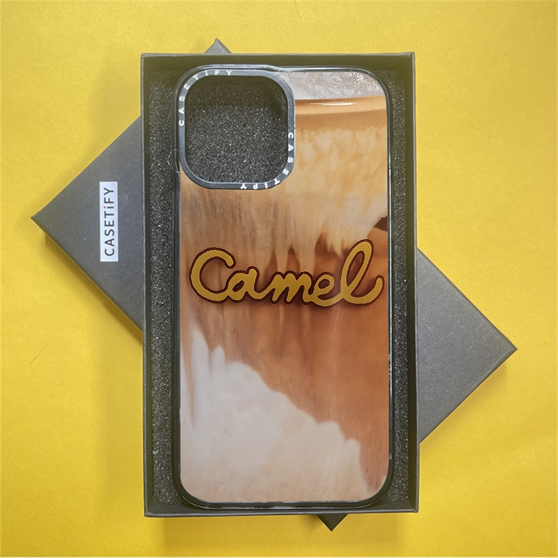 Casetify X Camel เคสโทรศัพท์มือถืออะคริลิค TPU ใส ขอบสีดํา พร้อมกล่องใส่ สําหรับ Apple IPhone 15 11 12 13 14 Pro Max