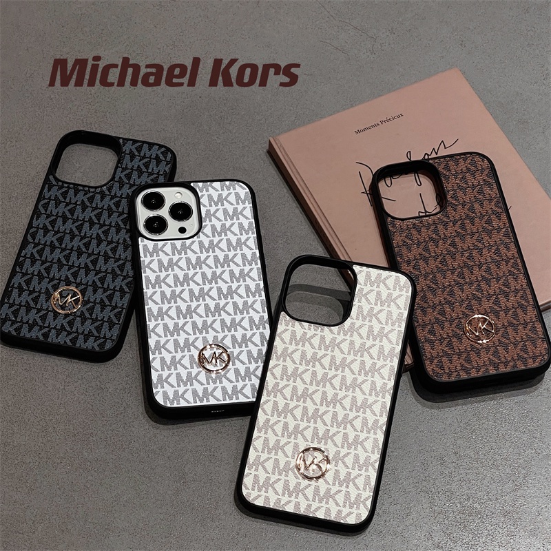 เคสโทรศัพท์มือถือหนัง TPU กันกระแทก ลายโลโก้ MK หรูหรา สําหรับ IPhone 15 14 12 13 11 Pro Max X XS Max XR